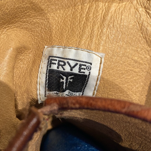 Frye Tooled Pull-on Boots Knee High Brown Leather W/ buckle Sz 7.5 EUC - Picture 7 of 9